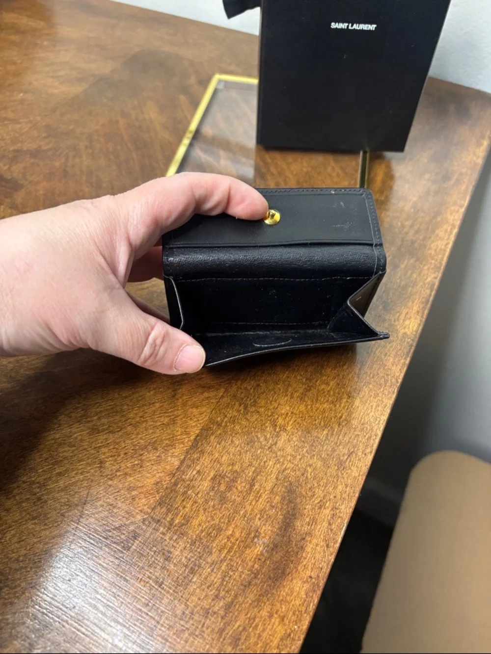 Yves Saint Laurent Black Leather Key & Card Holder Wallet- Full Inclusion - Picture 7 of 16